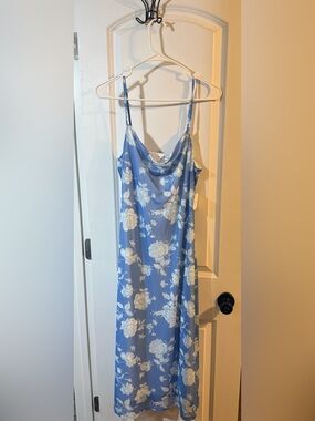 Altar'd State Blue and White Floral Slip Dress